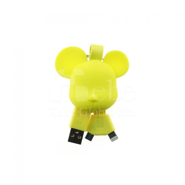 通用micro USB傳輸線 老鼠造型麵條傳輸線