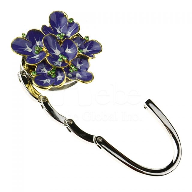 紫色花花金屬手袋掛勾 訂造禮品