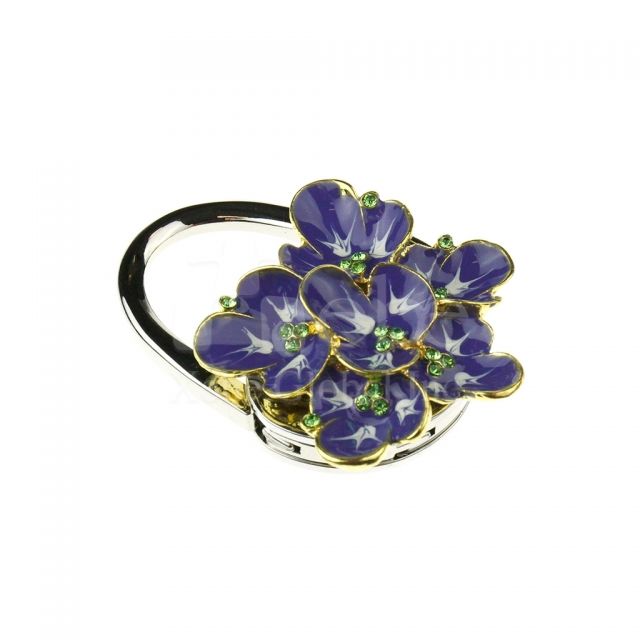 紫色花花金屬手袋掛勾 訂造禮品