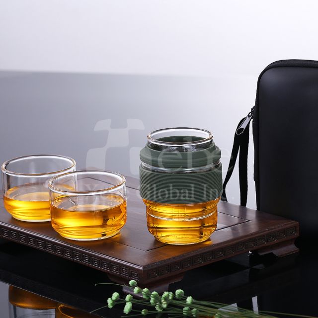 訂造LOGO玻璃泡茶杯組