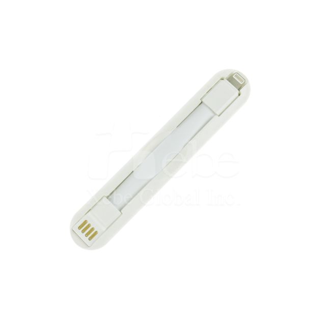 白色訂造輕巧USB叉電線