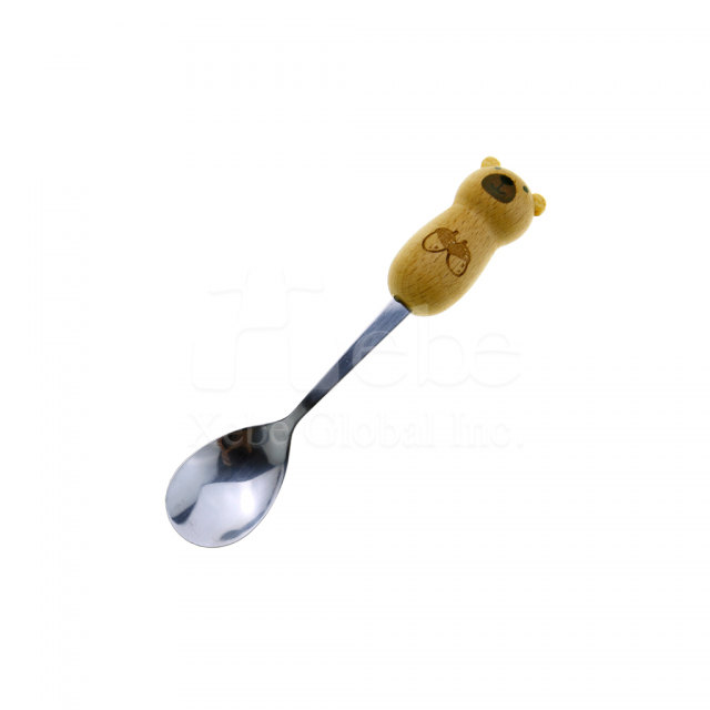 熊仔木柄甜點匙