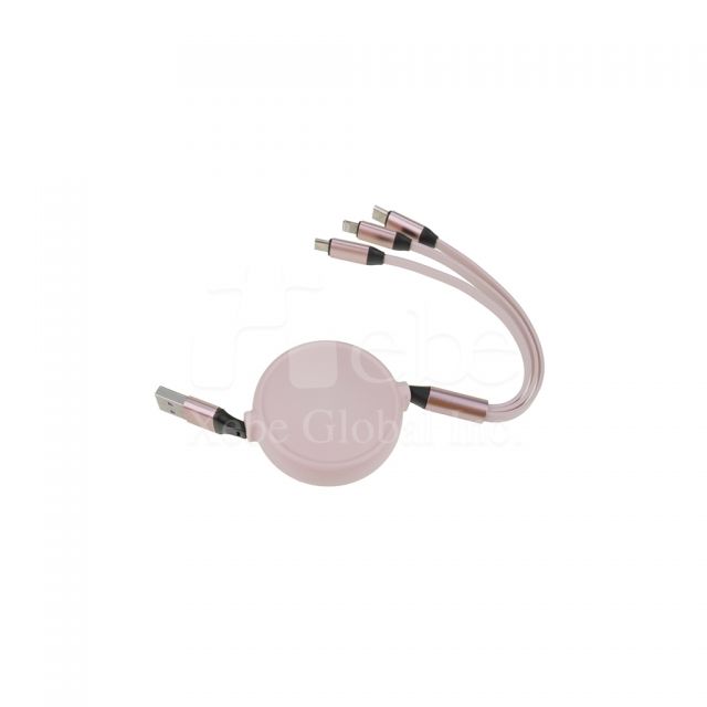 粉色伸縮收納叉電線