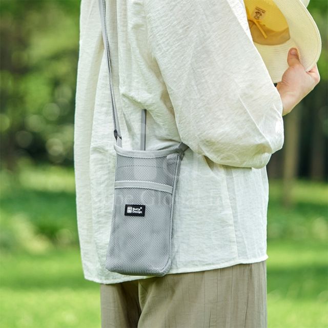 藍色斜孭網眼布環保飲品袋